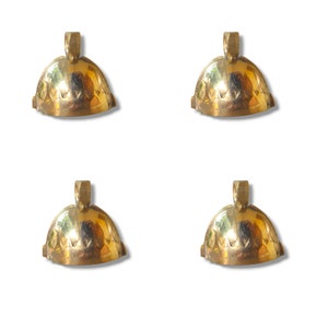 4 Pieces Cow Bell Choker or Pet Locket Vintage Brass FarmHouse Polished Brass | For Anti-theft Goat Animal Farm Accessories | DH105