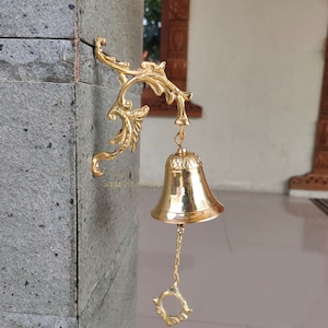 Vintage Türklingel aus massivem Messing Carving Stem Gold Farbe, Eisen DoorBell | Viktorianischer Stil Dekor | Beschläge für Beschläge im Landhaus-Stil [DH0149]