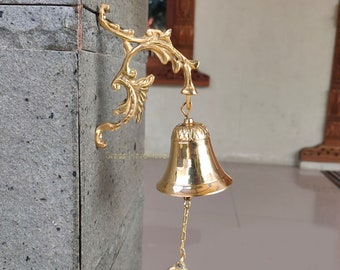 Vintage Doorbell Solid Brass Carving Stem Gold Color, Iron DoorBell | Victorian Style Decor | Farmhouse Style Hardware [DH0149]