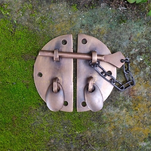 3 Stück Messing Riegel Brust 2,95 &quot;Zoll Set Vintage Overpal Runde Hasp Lock Catch Antik Messing Brust Möbel Riegel [LH005]