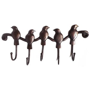 Tie Backs Curtain Hooks, Vintage Antique Brass Wall Hook, Stylish Functional Holdbacks for Home Décor, Unique Gift for Bird Lovers [DH0141]
