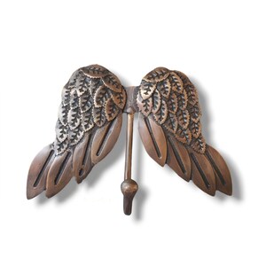 Brass Angel Wings Wall Hook - Antique Gold Coat Rack - Decorative ...