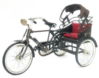 Tricycle Miniature With Roof Antique for Collection or Table Decoration