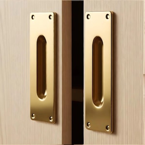 Lot of 2 pcs 5.9" inches Vintage Solid Brass Baldwin Bin Pulls Pocket Sliding Door Brass Knob Drawer Dresser Handle  [BP008]
