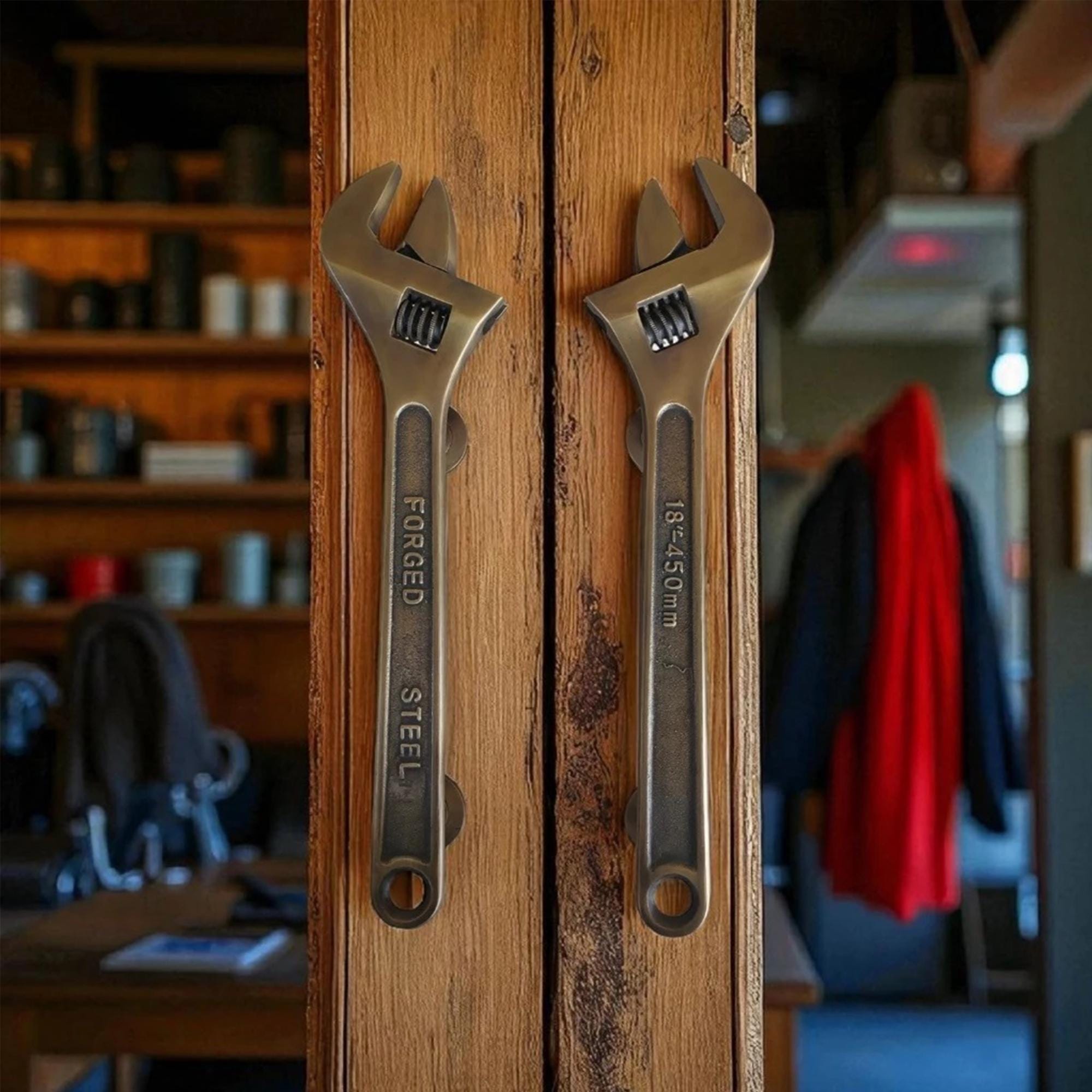 Unique Spanners Antique Brass Wrench Door Handles - 18