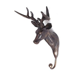 Deer Coat Hook, 9.44” Strong Solid Brass Animal Wall Mount for Hats & Coats, Perfect Gift for Home Decor Enthusiasts [DH0148]