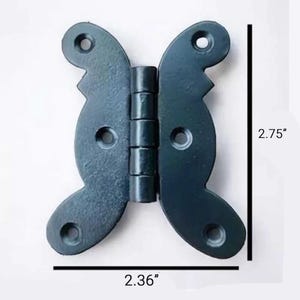 10 st fjärilsgångjärn, svarta dekorativa skåpgångjärn, moderna minimalistiska dörrbeslag, ersättningsmöbelgångjärn med skruvar 2,75"