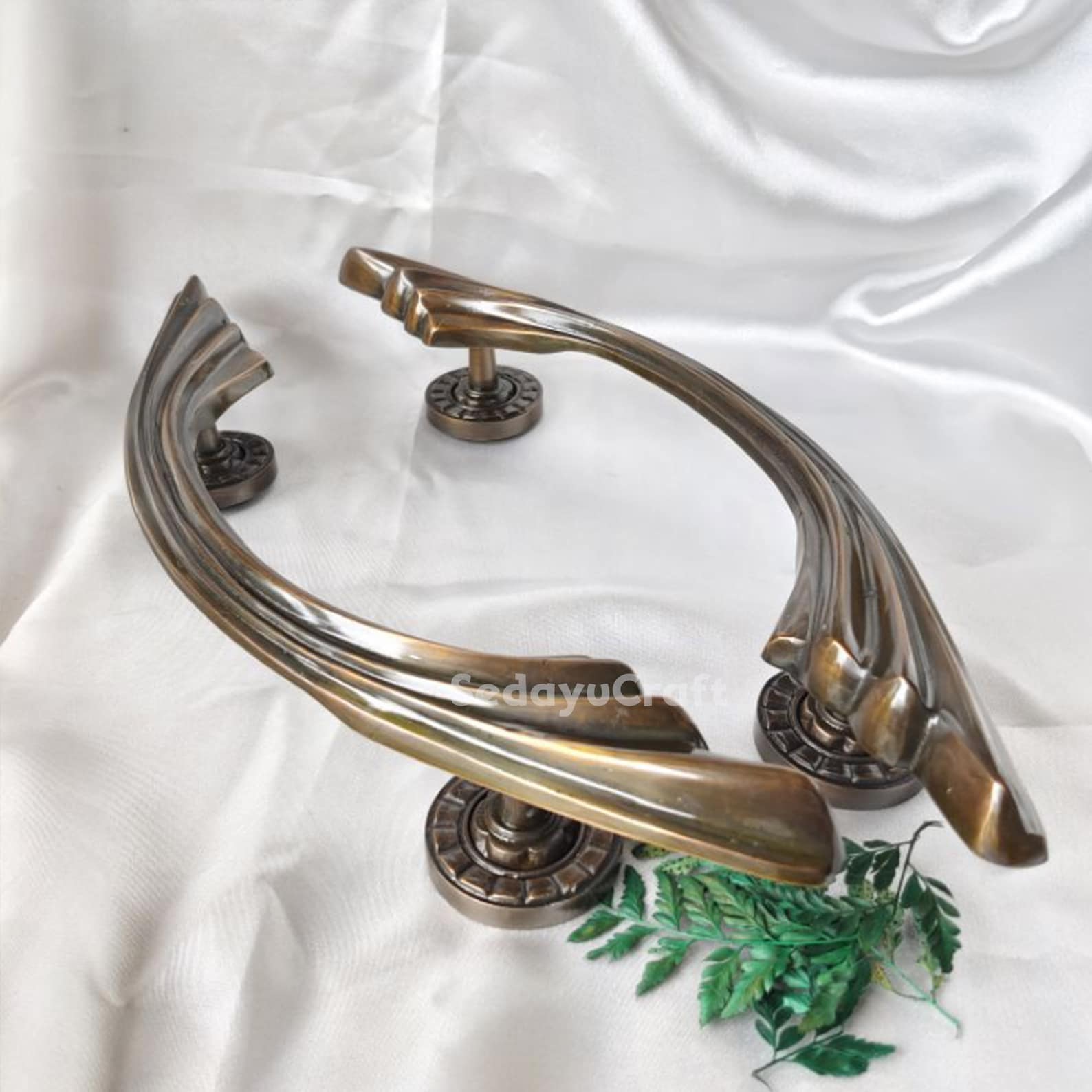 Curated visual reference: Visual Reference: Art Deco Wings Solid Brass Door Handles Large 16 5