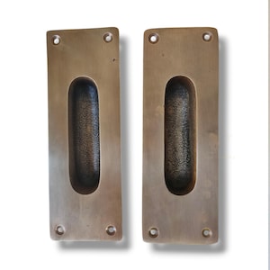 Lot of 2 pcs 5.9" inches Vintage Solid Brass Baldwin Bin Pulls Pocket Sliding Door Brass Knob Drawer Dresser Handle  [BP008]