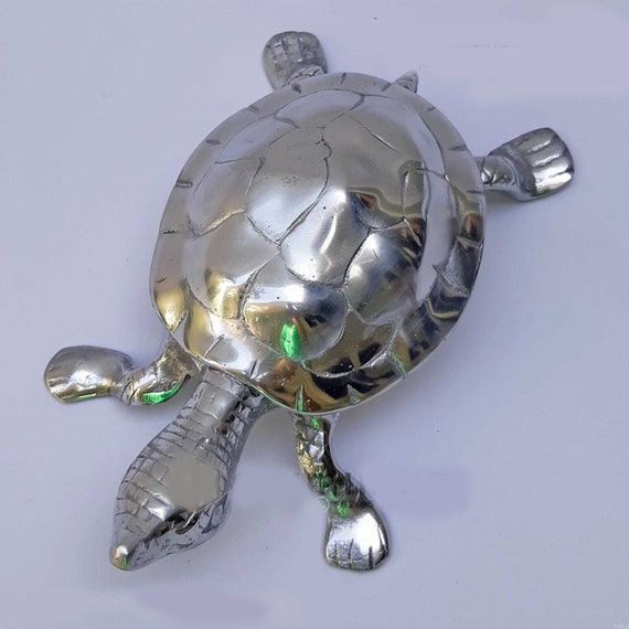 Aschenbecher Vintage Miniatur Schildkröten, Silber Schildkröte Aschenbecher  18 cm Perfekt für Tischdekoration - .de
