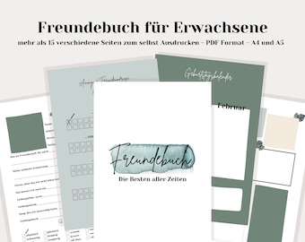 Freundebuch für Jugendliche & Erwachsene Tropical - Printable PDF Download