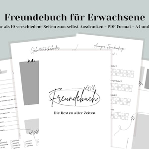 Friendship book for teenagers & adults black and white - Printable PDF Download