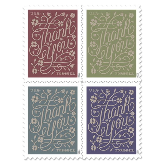 Thank you forever stamps from the USPS sheet of 20 | Etsy