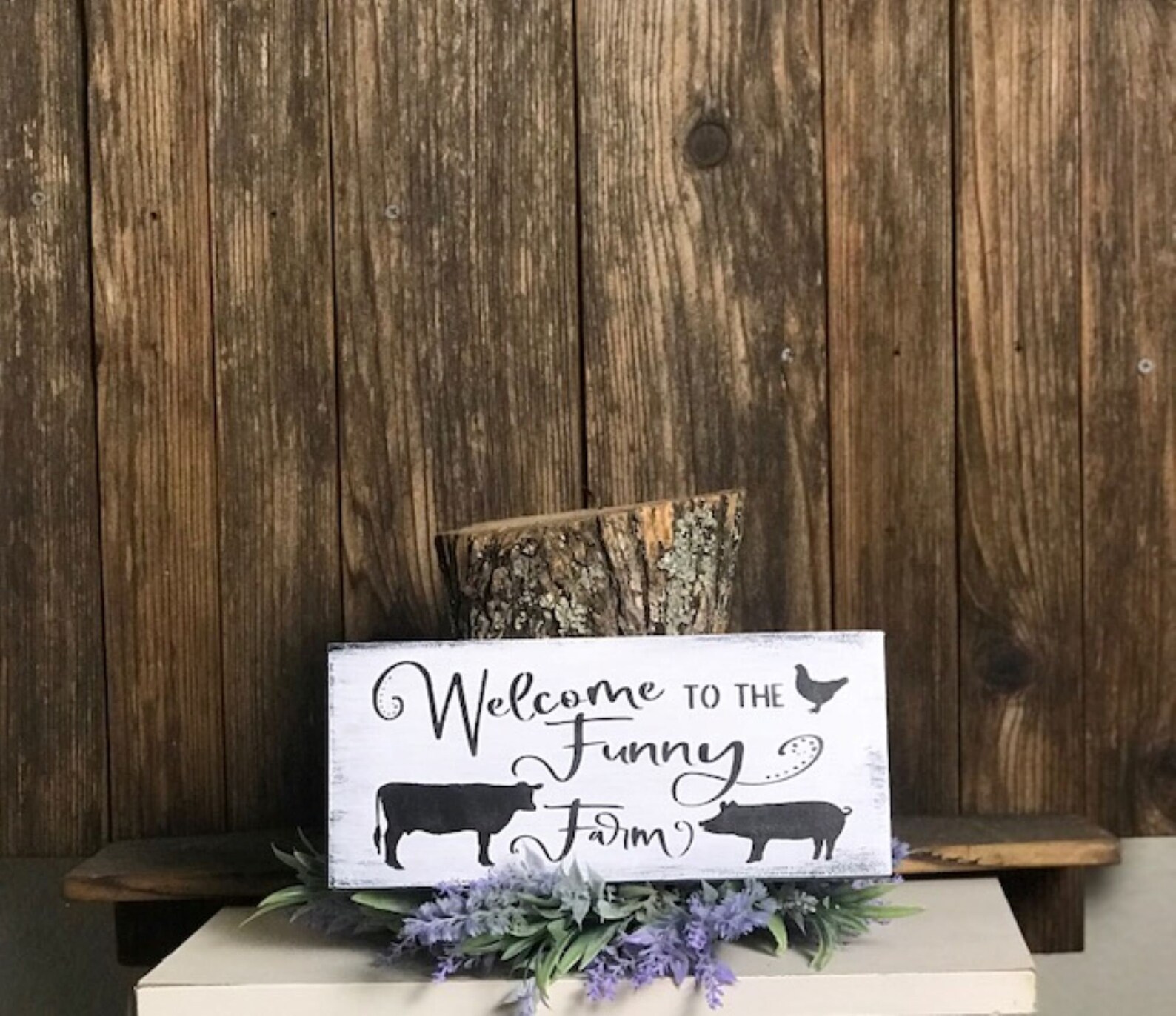 to the Funny Farm Funny Sign Rustic Wood Sign Etsy