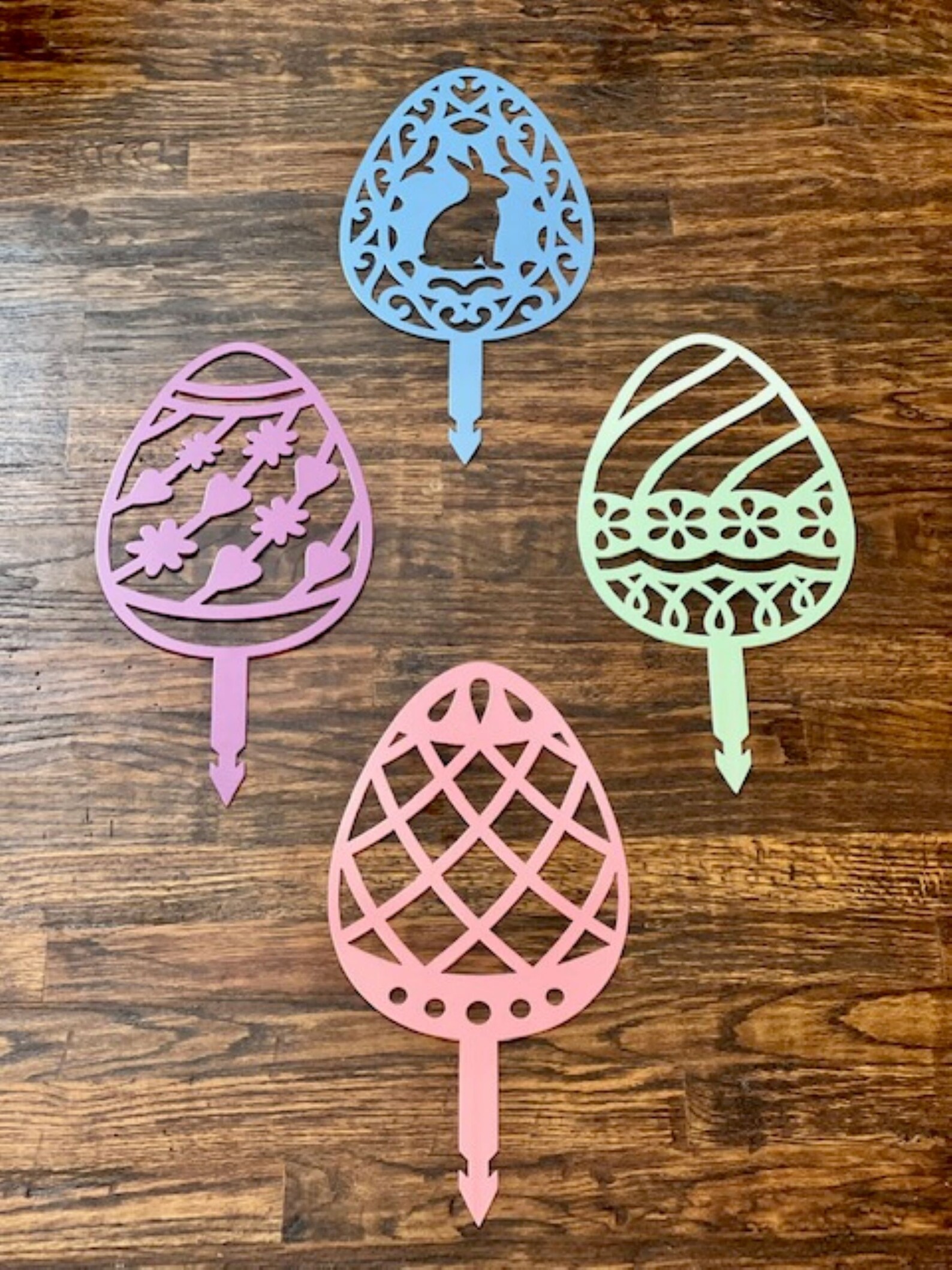 Metal Easter Egg Yard Stakes Outdoor Easter Décor Etsy