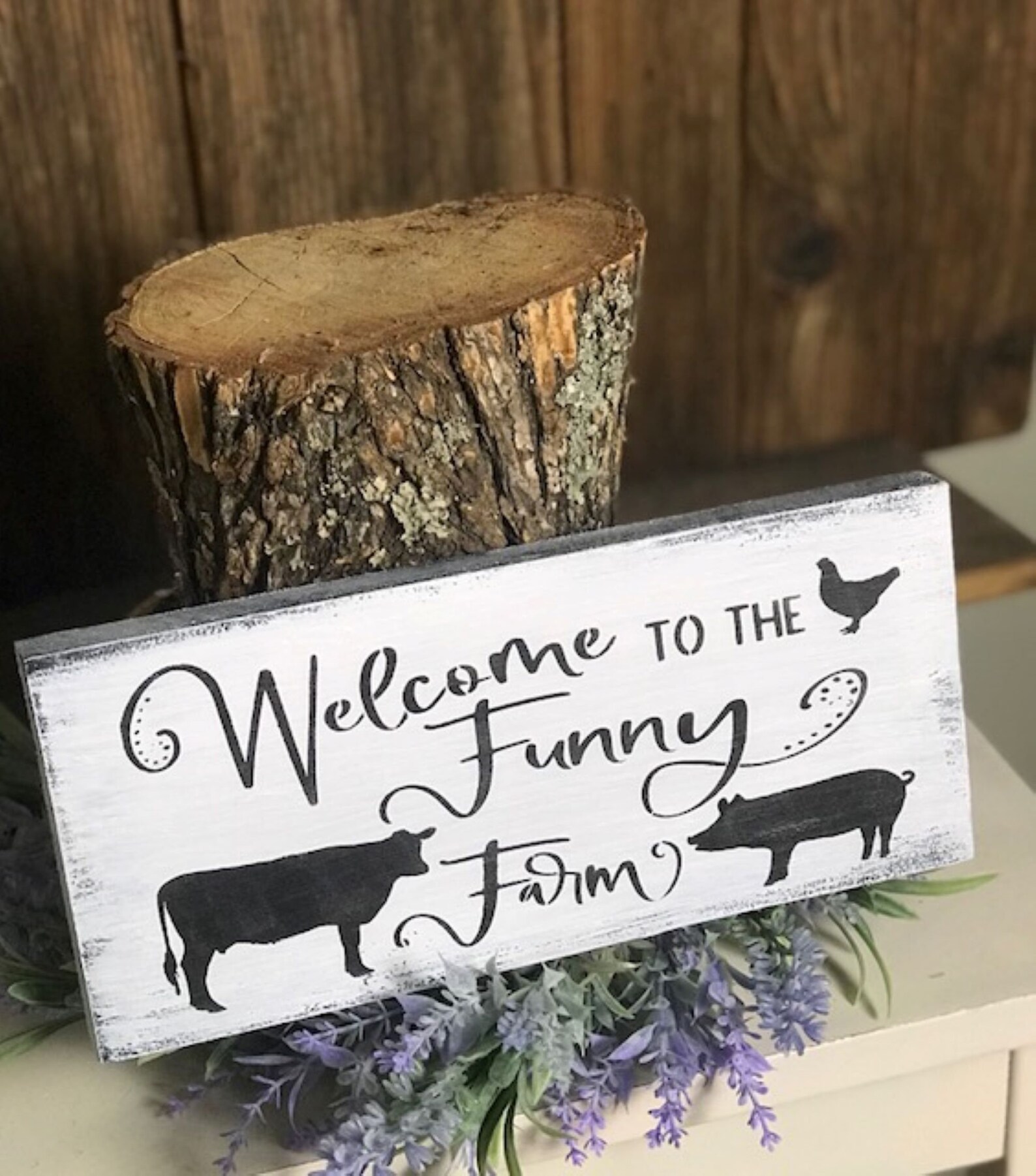 to the Funny Farm Funny Sign Rustic Wood Sign Etsy
