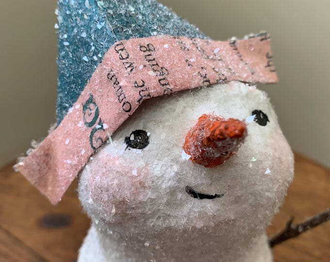 Handmade Paper Mache Snowman - Etsy