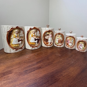 vintage Sears and Roebuck prairie canister set