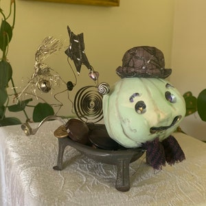 Halloween goblin pumpkin assemblage