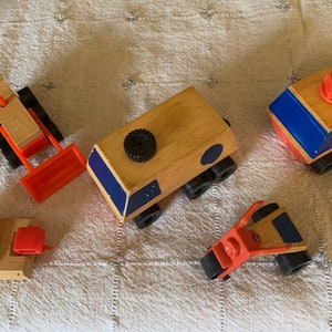 Vintage Mattel wooden vehicles