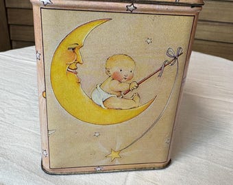 vintage Mary Engelbreit baby and moon tin