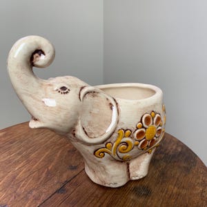 vintage elephant ceramic planter