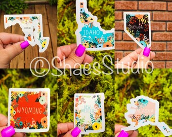 Floral State Stickers