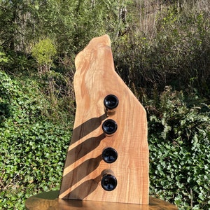 Handmade Spalted Maple Wine Holder: Live Edge Rustic Wood Rack