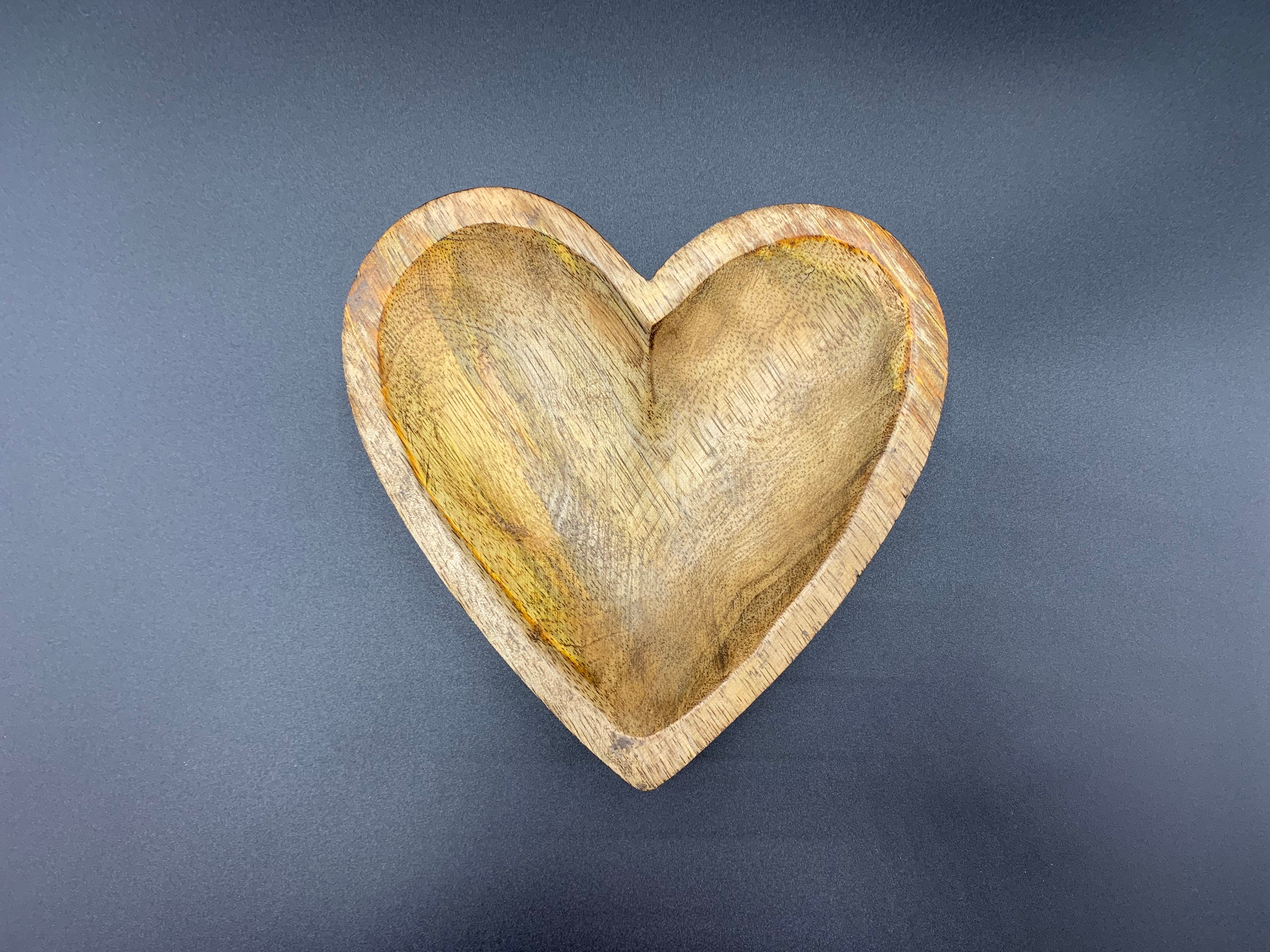 Large Natural Wooden Heart Dish or Bowl Etsy