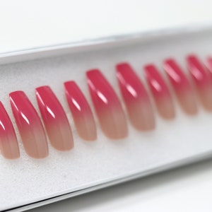 Rosé All Day Long Length Coffin Shape Press On Nails