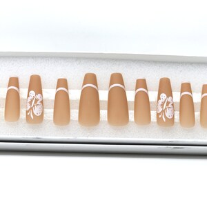 Let The Champagne Pour Long Length Coffin Shape Press On Nails