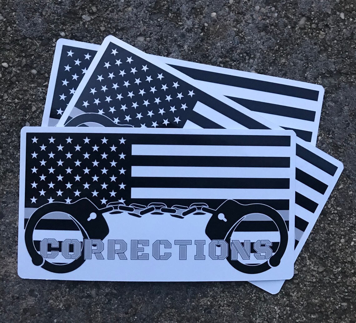 Thin Gray Line Corrections Vinyl Stickers Etsy