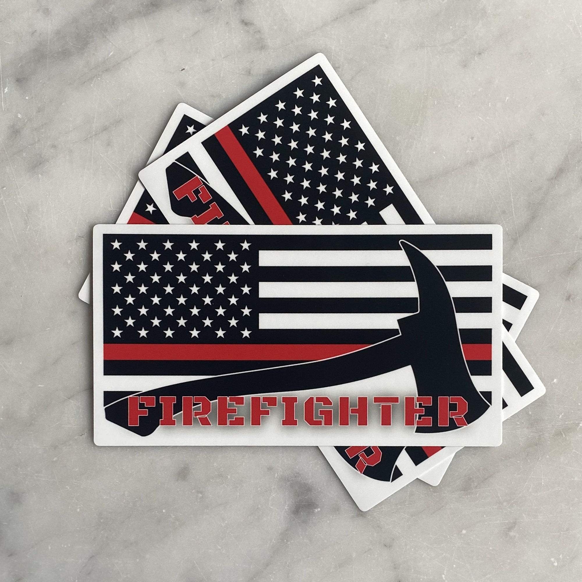 3 Pack of Thin Red Line Vinyl Stickers - Etsy