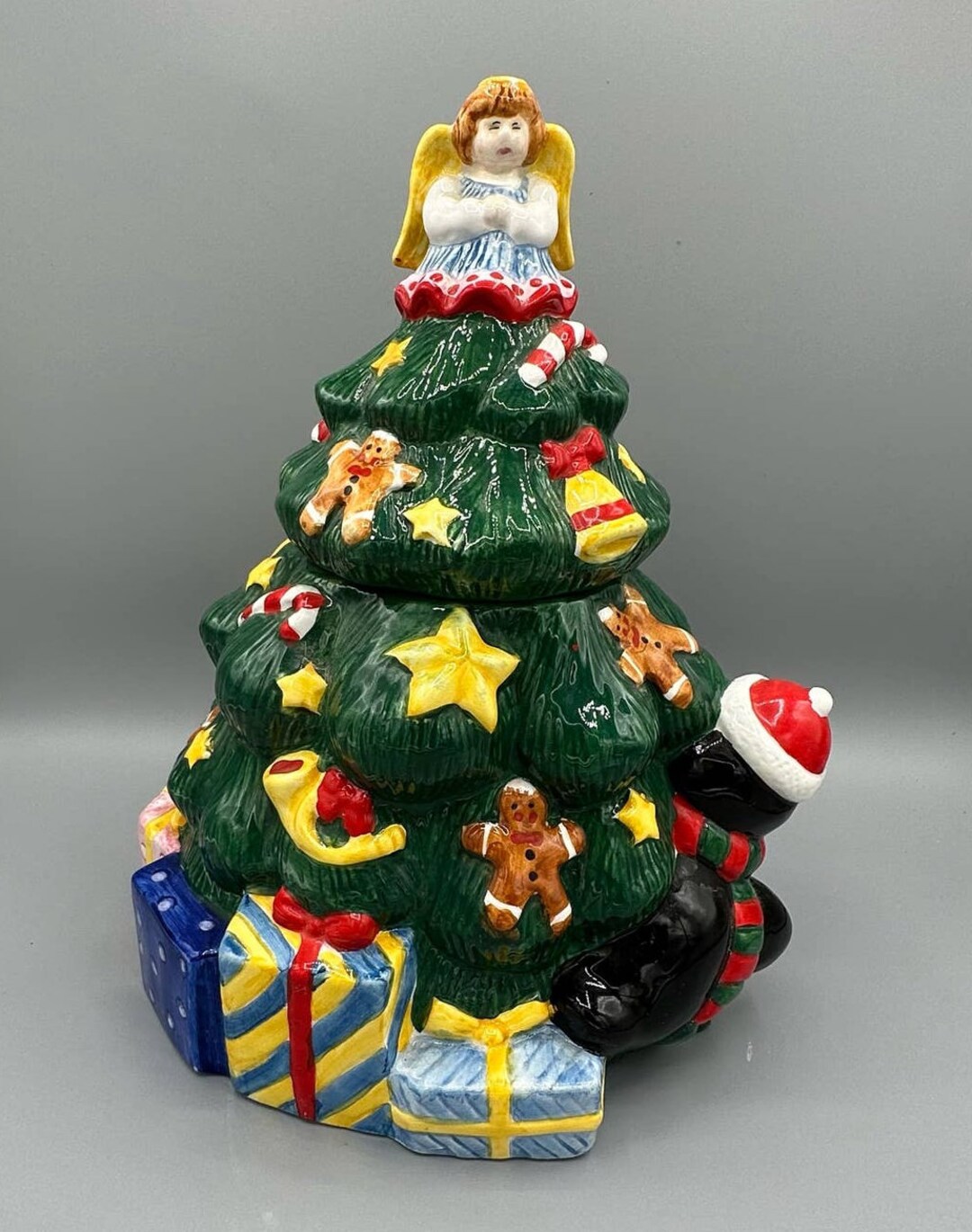 Vintage Christmas Tree Cookie Jar Etsy