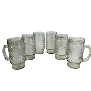 Vintage Beer Mugs, Root Beer Glasses, Set of 6 Large Glass Mugs or Beer Steins