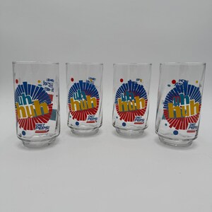 Vintage Diet Pepsi Glasses Uh Huh Collectible 1980 Set of 4 10 oz