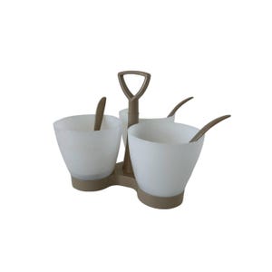 Vintage Tupperware Condiment, Caddy, Serving Set Almond & Sheer  #757, 758, 872