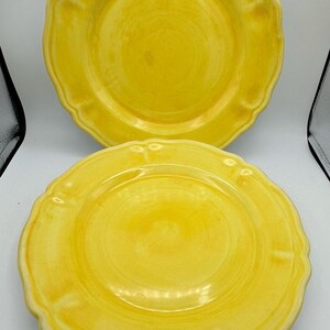 Platos principales Bloomingdales con flores amarillas, hechos en Italia, de 13 pulgadas, juego de 2