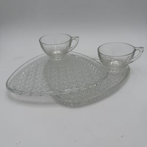 Vintage Snack Set Lunch Set, Plate & Cup, Daisy and Button, Set/2 (4 pcs)
