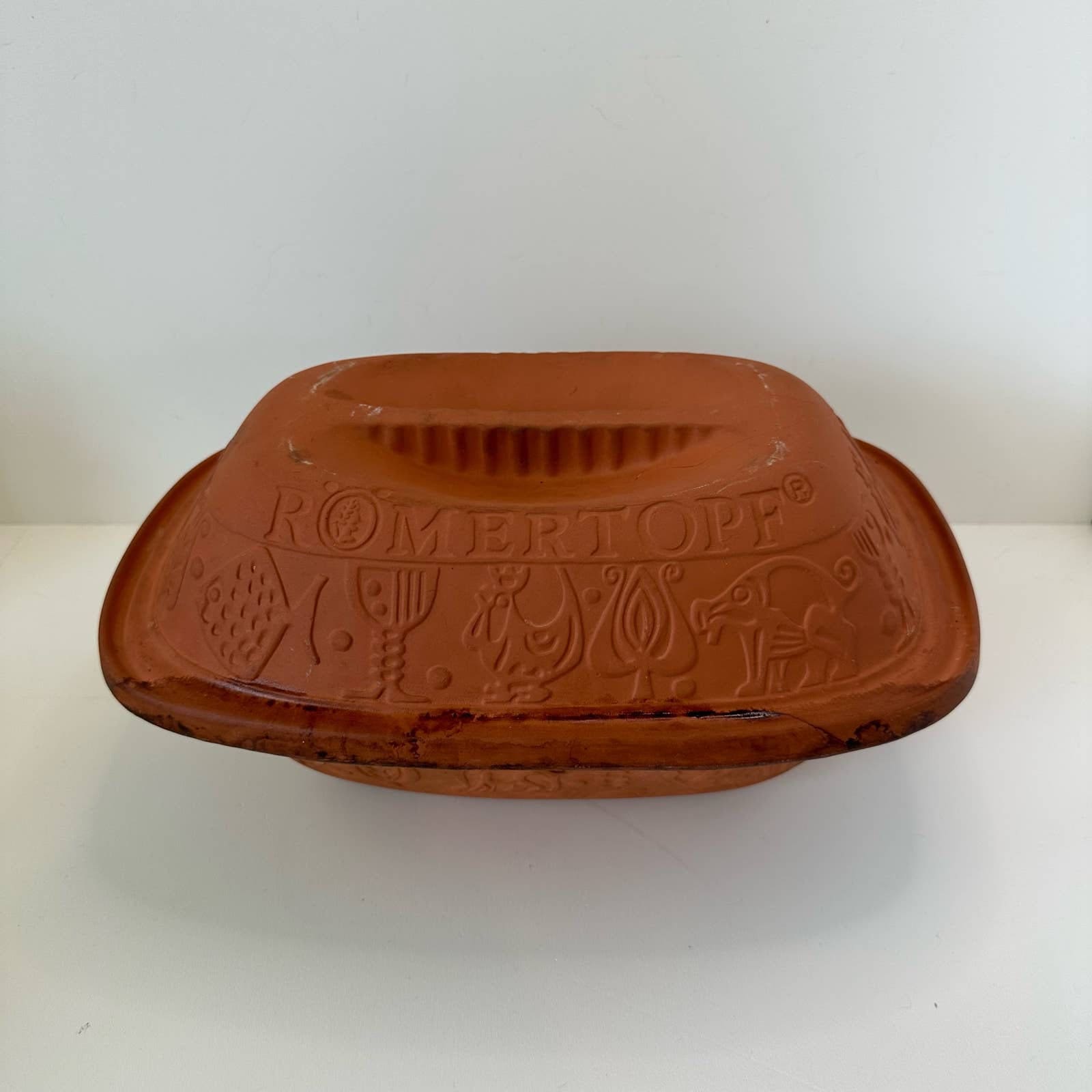 Vintage Romertopf Clay Lidded Terracotta Kitchen Dutch Oven Bread