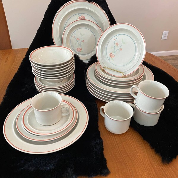 Choice Vintage Anchor Hocking Coralsea Dishes Dinner Salad Cup and Saucers Bowls