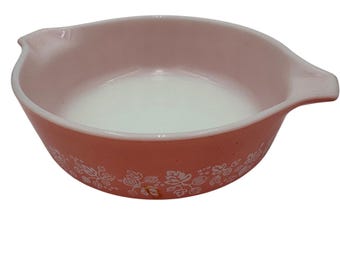Vintage Pyrex Gooseberry Pink 471 1 PT Round Casserole