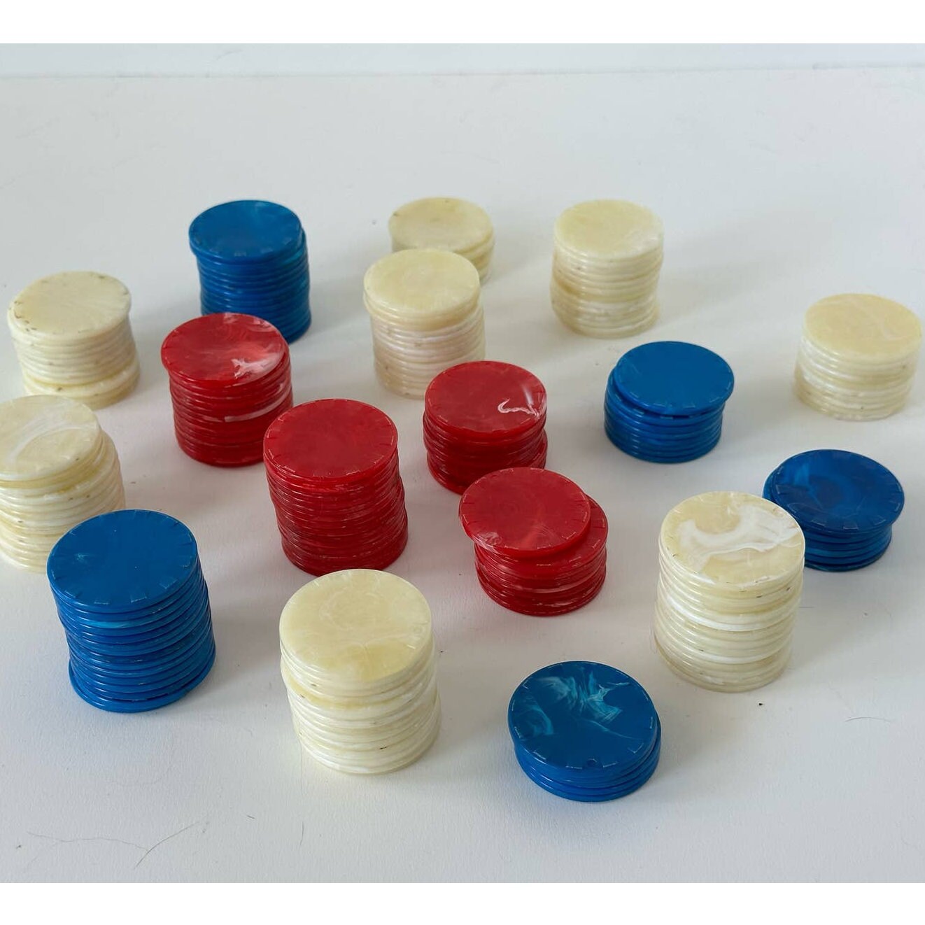 Vintage Bakelite Poker Chips Set of 10 Chips Red White and Etsy