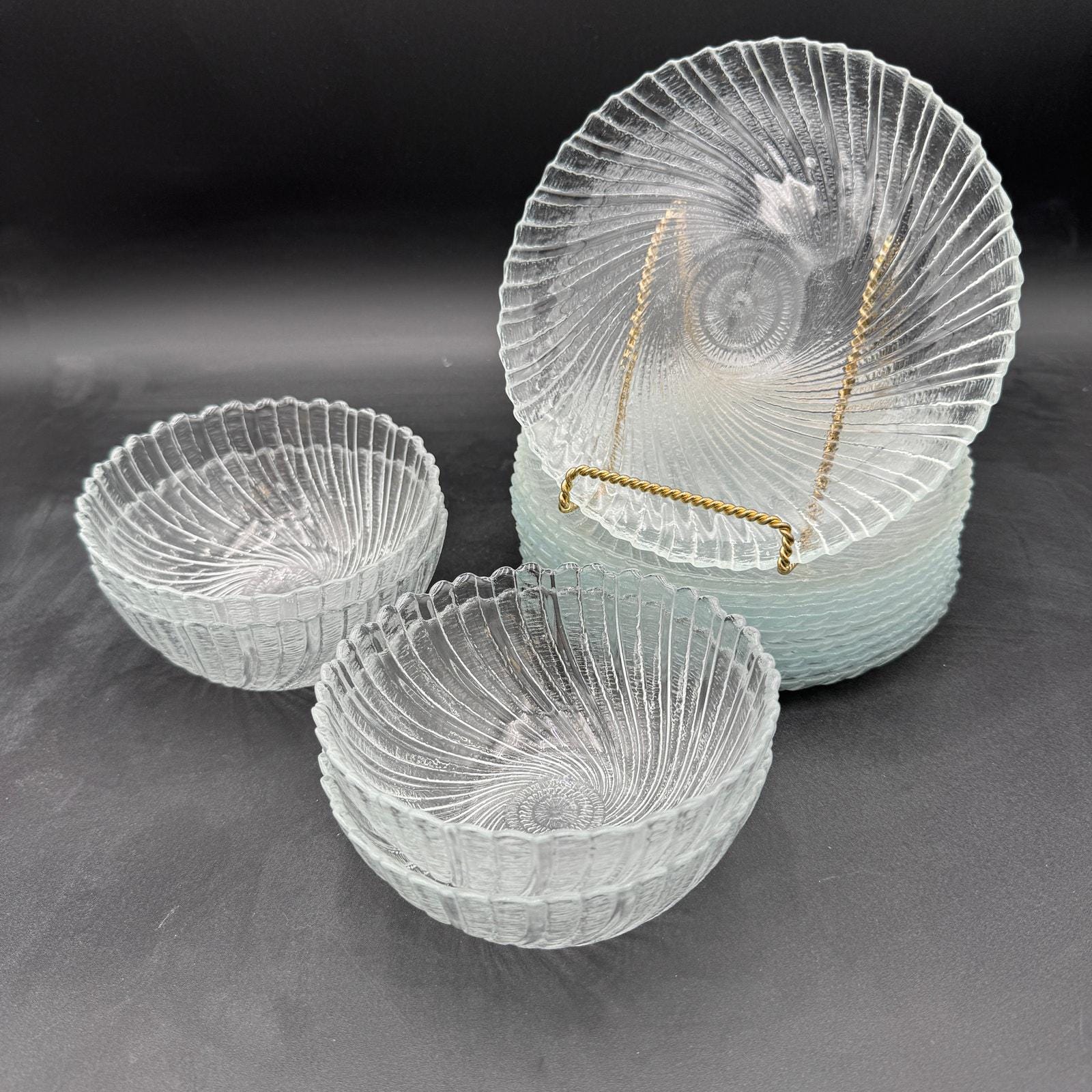 Vintage Arcoroc Seabreeze Salad Plates 7 1/2 Inch, Bowls 5 Inch