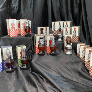 Vintage 1970&#39;s Avon Cologne Chess Pieces, Boxes included, Avon Collectibles, Chess Set