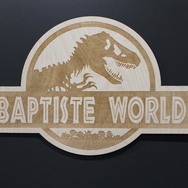 Personalized Jurassic World wooden decoration / Jurassic Park door sign