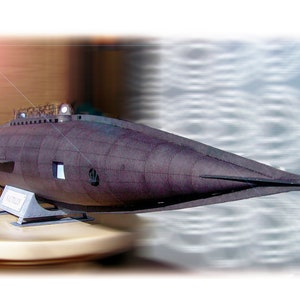 1/100 Nautilus Submarine Paper Model, PaperCraft, Digital Template, PDF Download DIY, naval modeling, Nautical Decor.