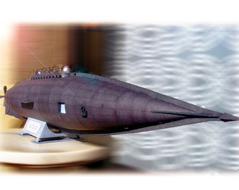 1/100 Nautilus Submarine Paper Model, PaperCraft, Modèle numérique, PDF Télécharger DIY, modélisation navale, Décor nautique.