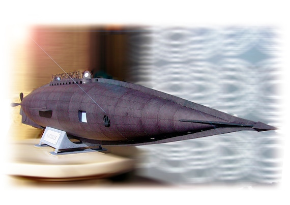 1/100 Nautilus Submarine Paper Model, Papercraft, Digital Template