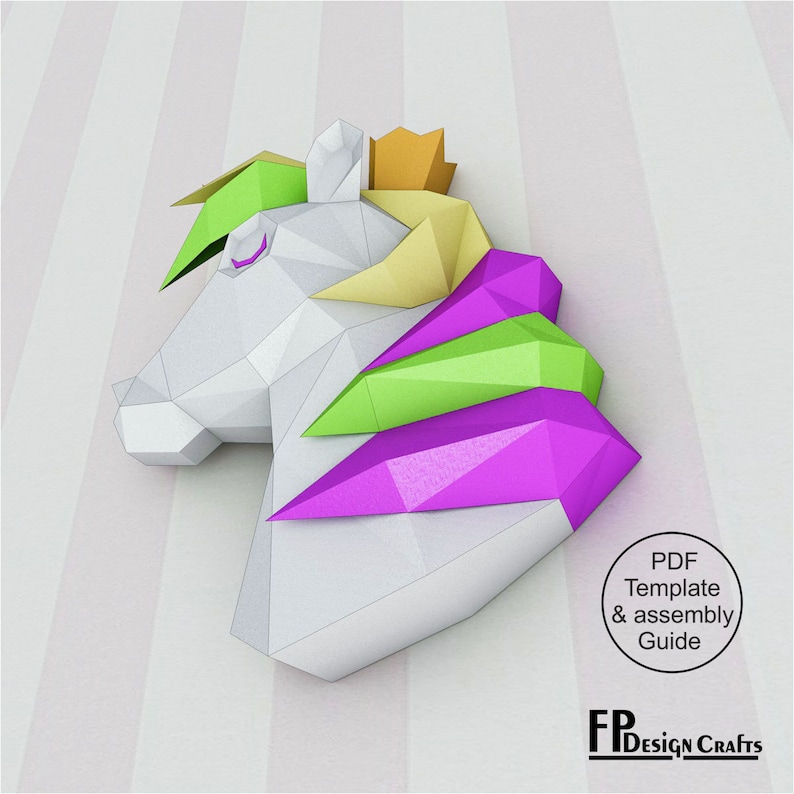 Unicorn Princess Papercraft, Paper Craft 2D Kit, DIY Gift for Daughter ...